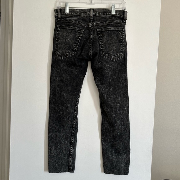 Rag & Bone Acid Black Denim Designer Standard Issue Skinny Leg Jeans size 28 EUC - Picture 4 of 9